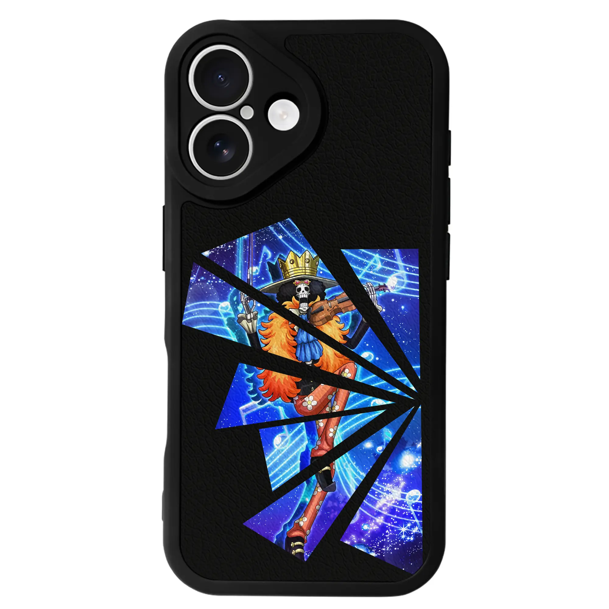 ワンピース グッズ ブルック - IPhone 16シリーズ対応 ・ シリコンスマホケース ・ レザー調 ・ 高精度フィット ・ 耐衝撃 ・ ワイヤレス充電対応 ・ 精密カット